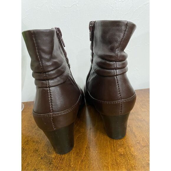 David Tate Brown Leather Bootie Size 8.5 - Picture 4 of 8